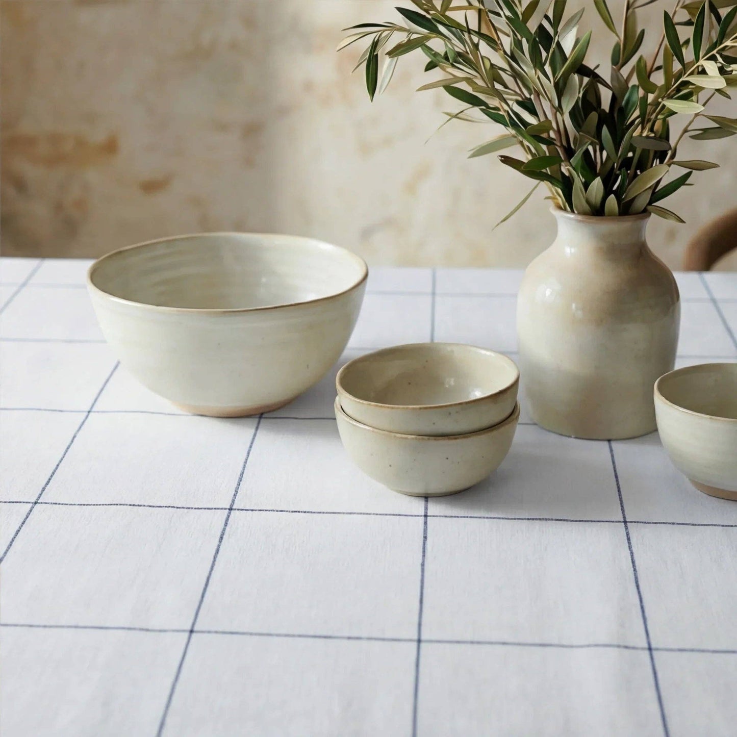 Margot Grid Organic Cotton Tablecloth - 250 x 155 cm