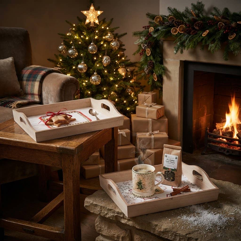 Christmas Cottage Serving Tray
