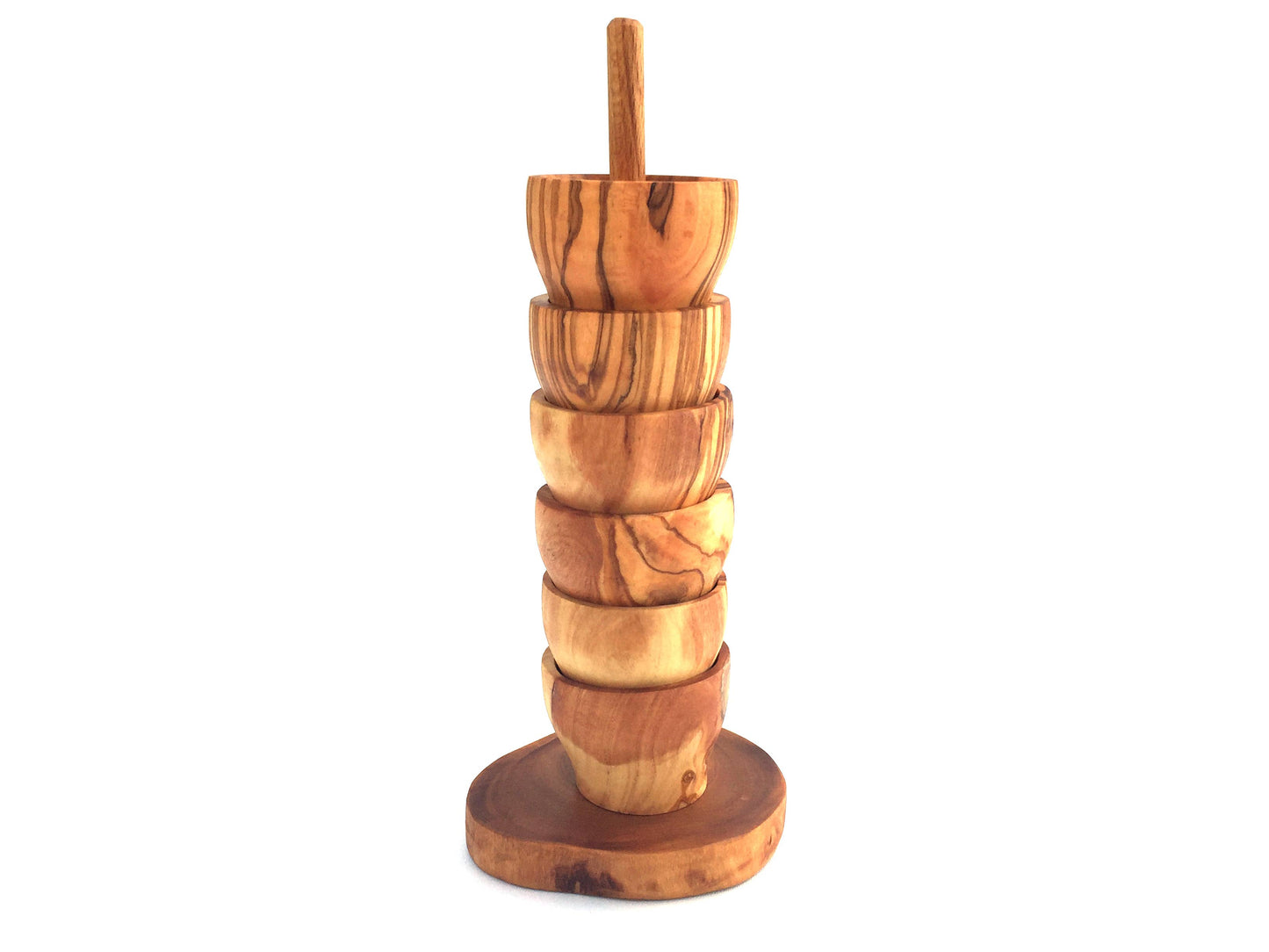 Handmade Olive Wood Egg Cup Set