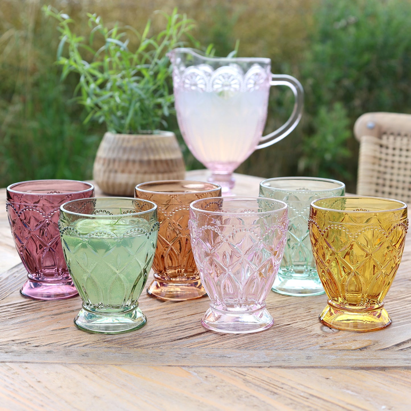 St Emilion Patterned Water Glasses - Set of 2