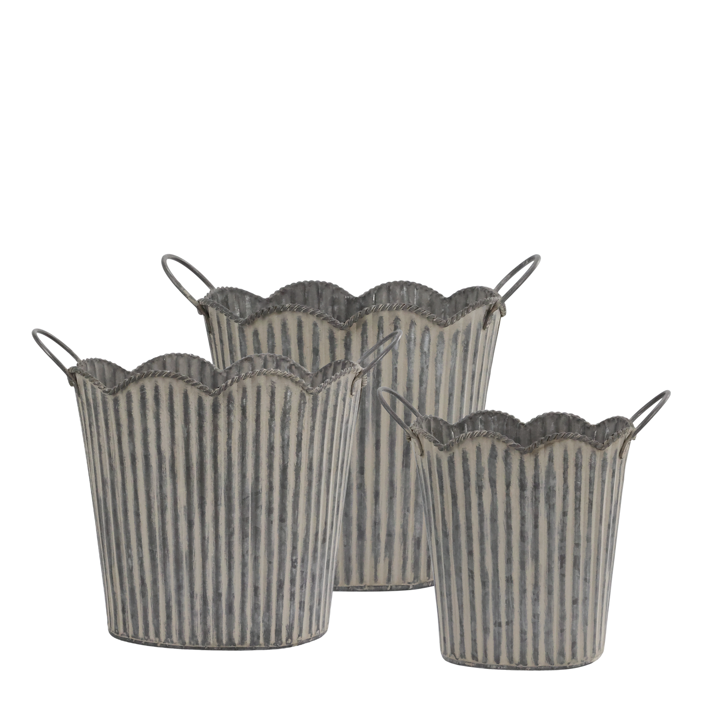 Scalloped Zinc Planter – 3 Sizes