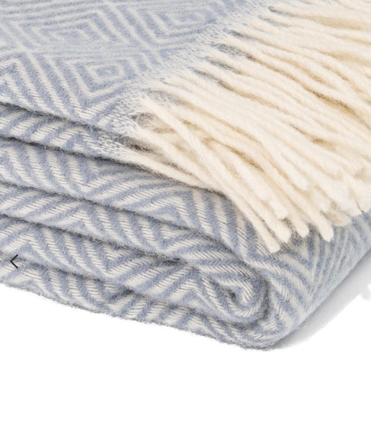 Wool Throw - Light Blue