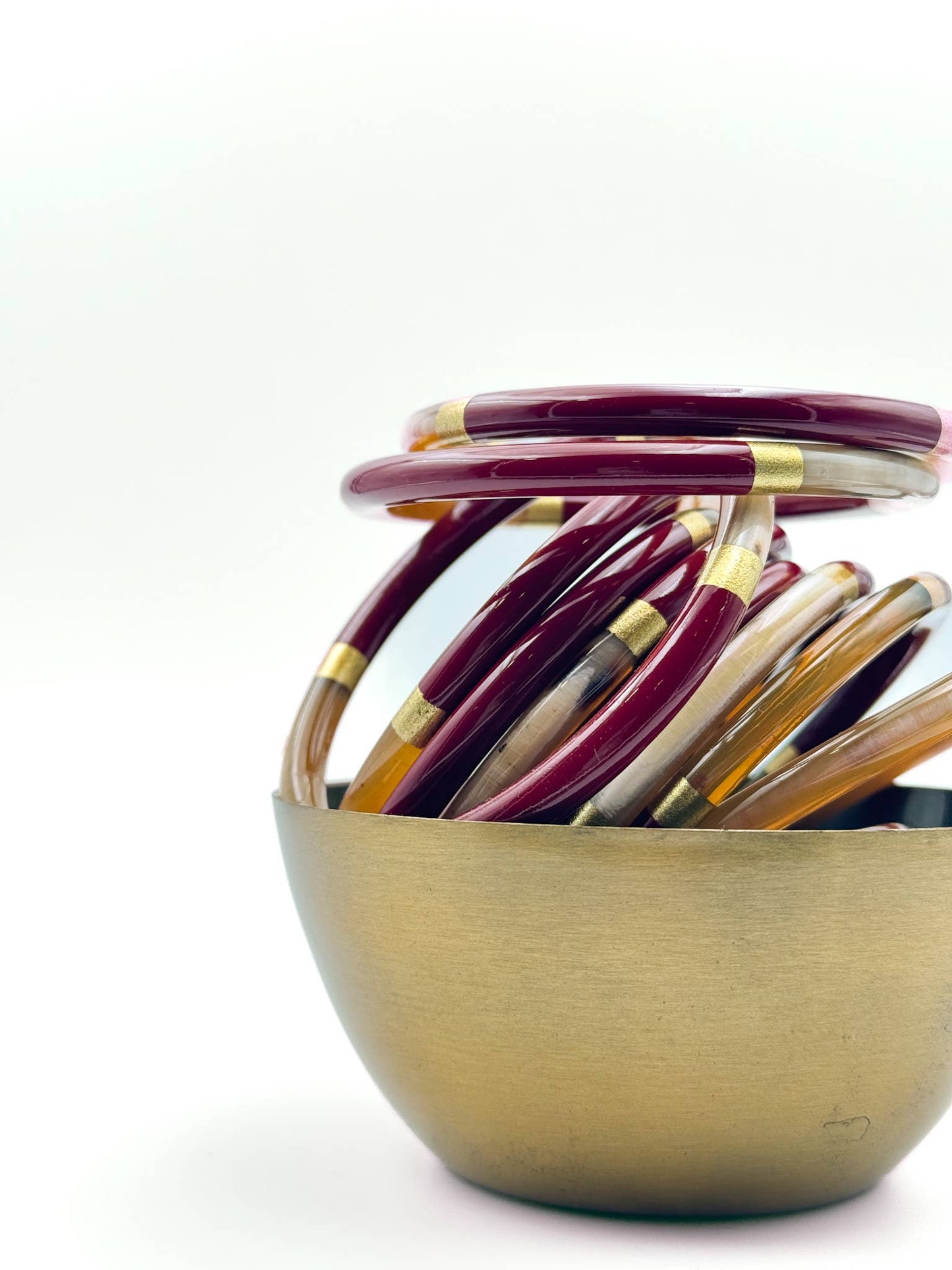 Lacquered Bangle - Bordeaux & Gold