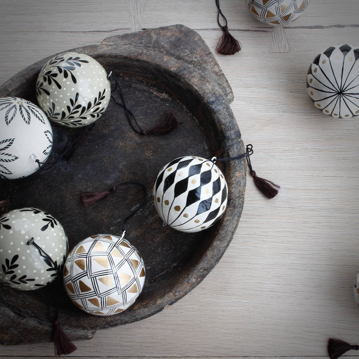 Handmade Paper Mache Ornament - 2 Designs