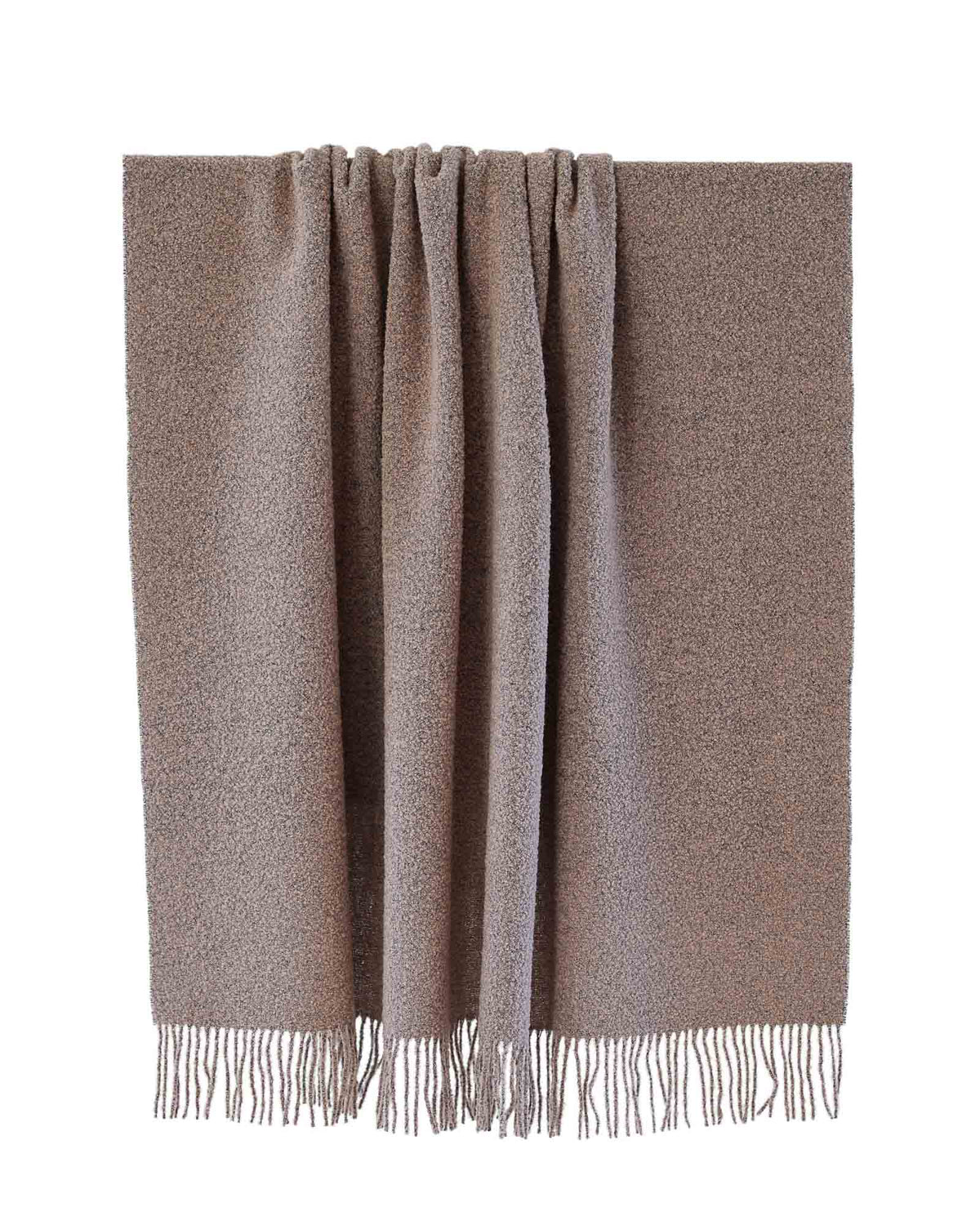 Wool Bouclé Throw Blanket - Cappuccino