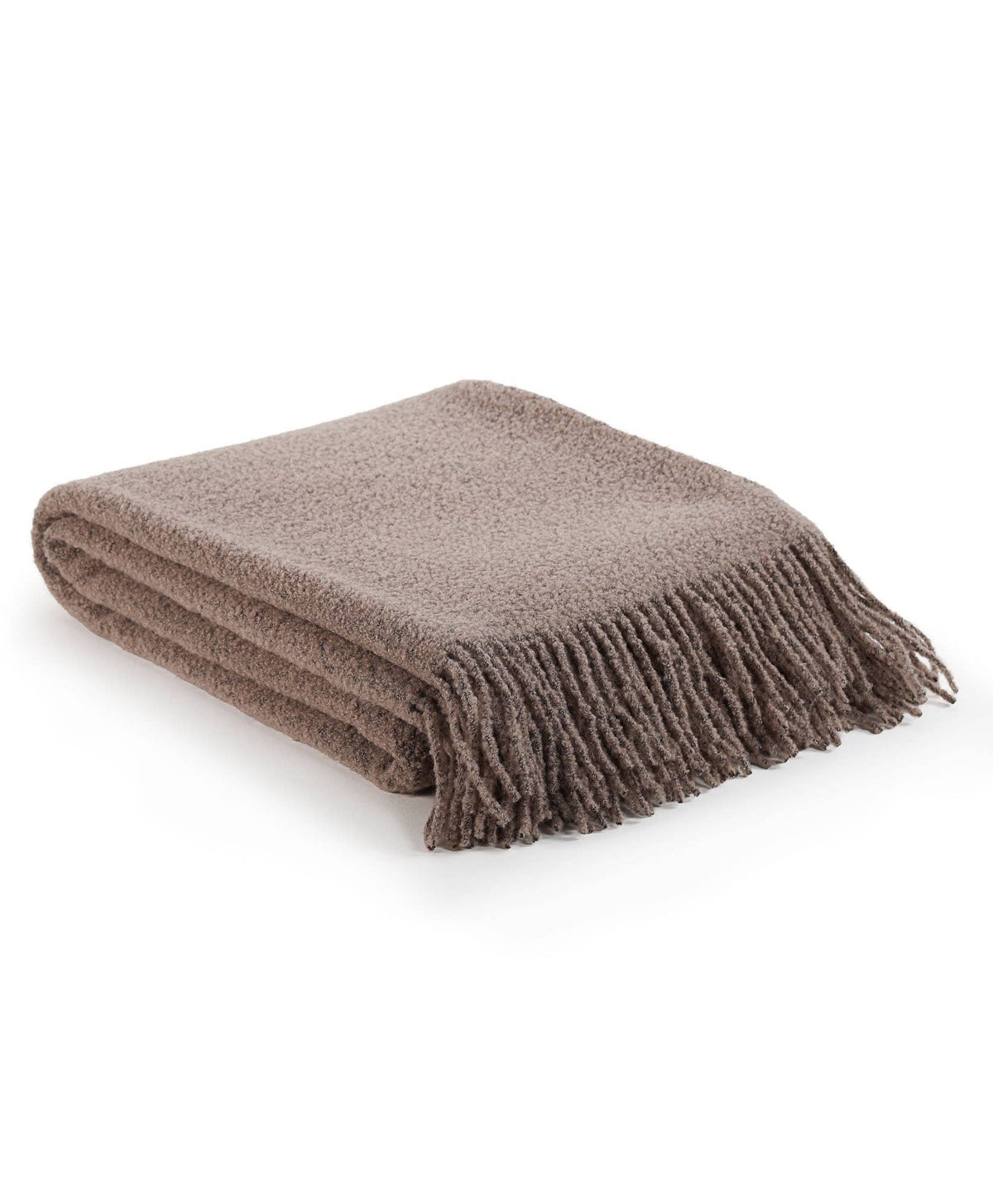 Wool Bouclé Throw Blanket - Cappuccino