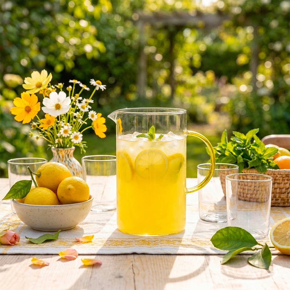Lemon Handle Glass Pitcher
