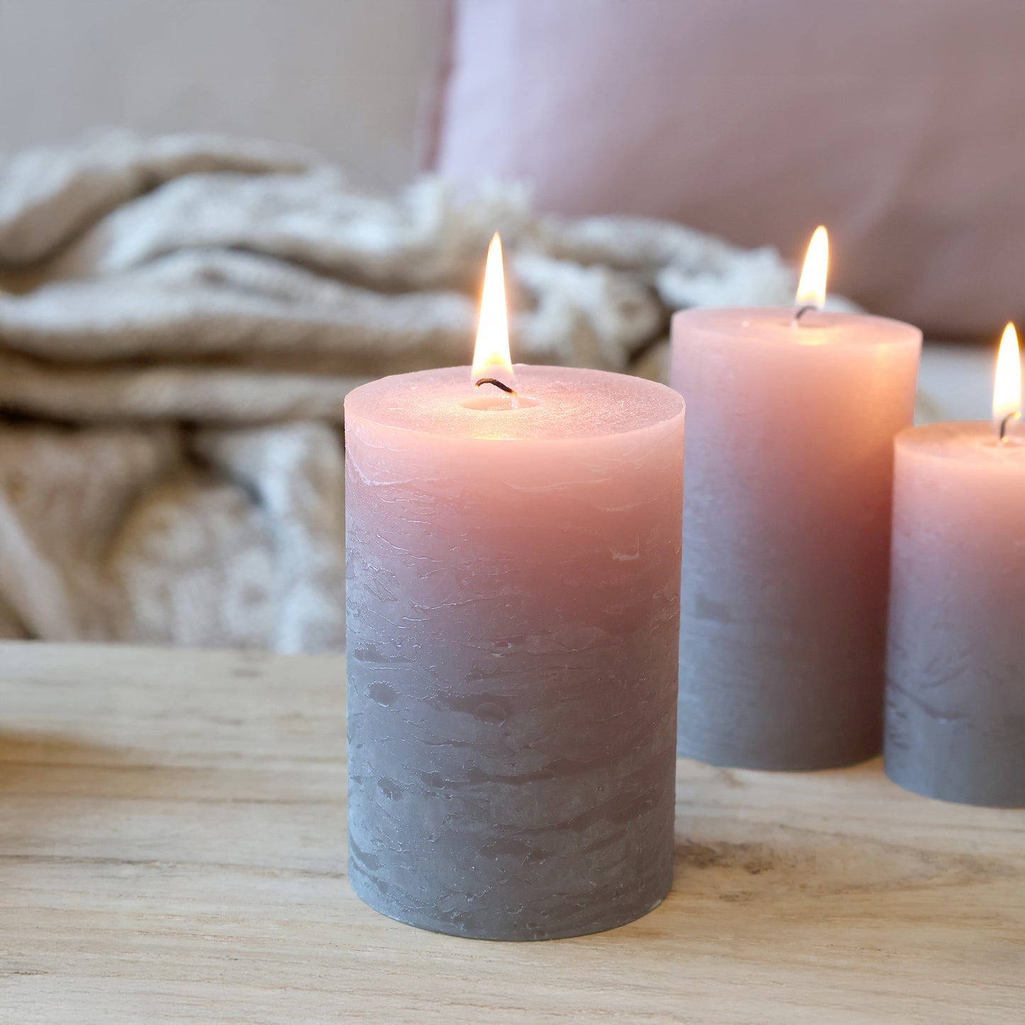 Macon Pillar Candle - Dusty Rose