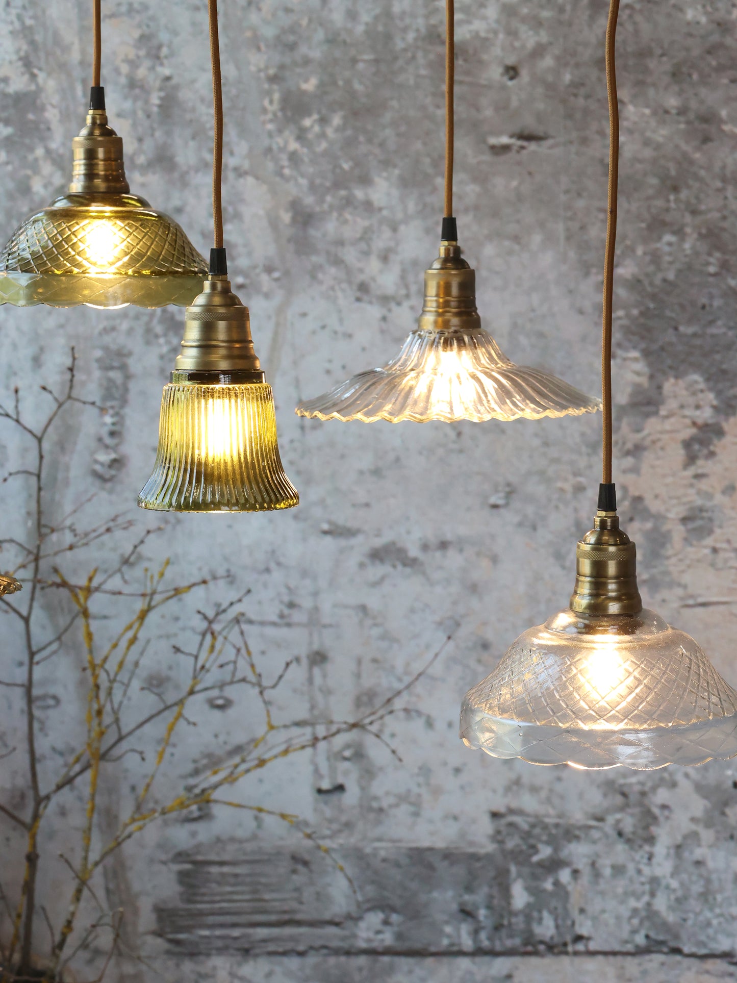 Glass & Brass Pendant Light