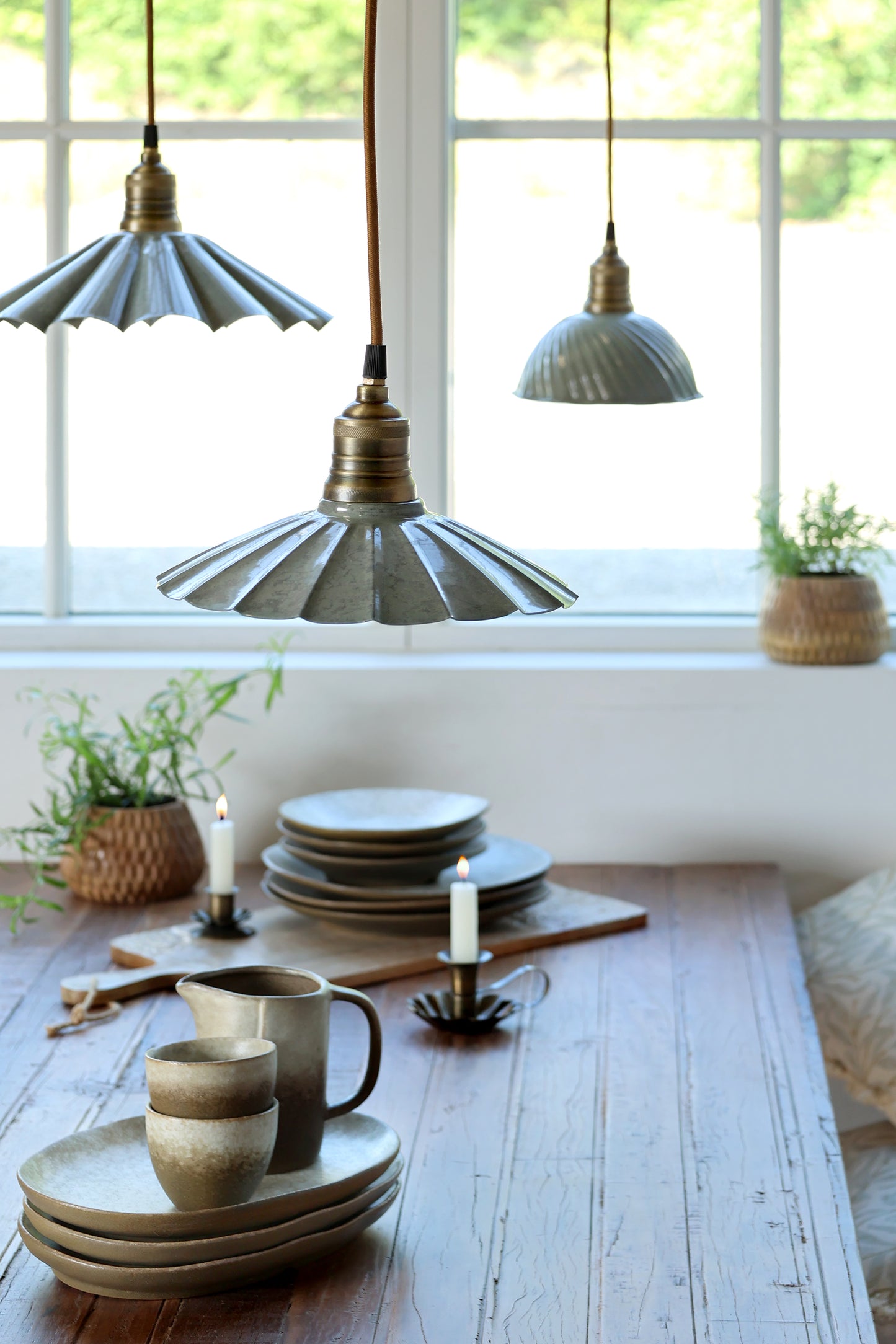 Lunel Pendant Lamp – Soft Sage Enamel