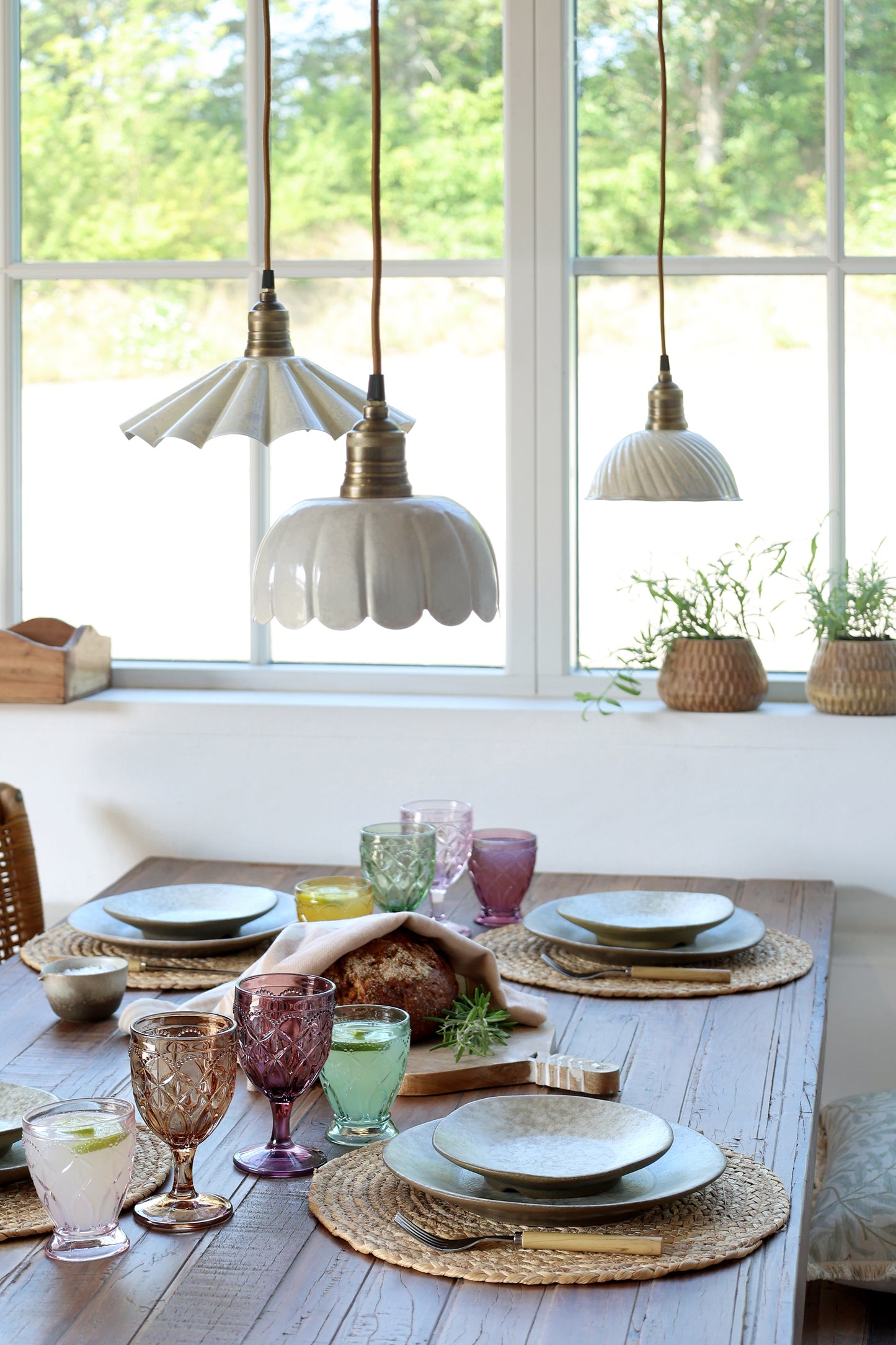 Lunel Pendant Lamp – Cream Enamel