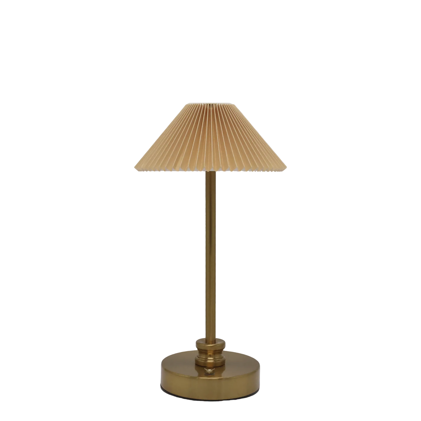Rechargeable Brass LED Table Lamp – Latte Shade