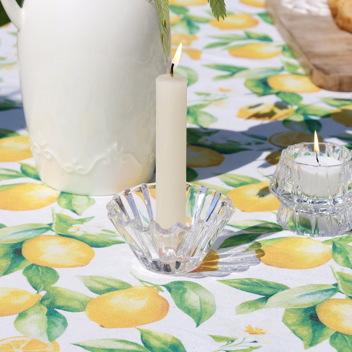 Scalloped Glass Taper Holder