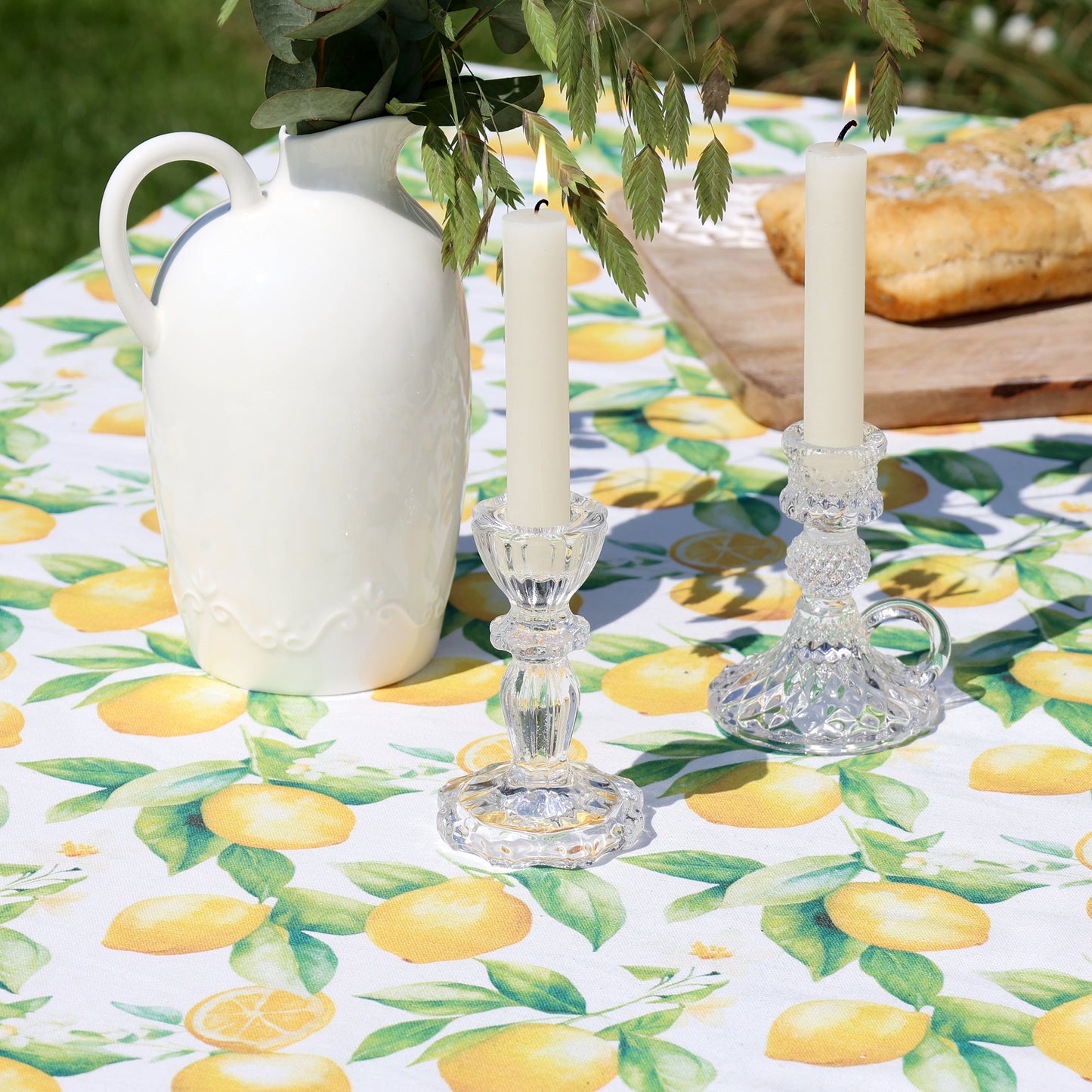 Faceted Glass Candle Holder