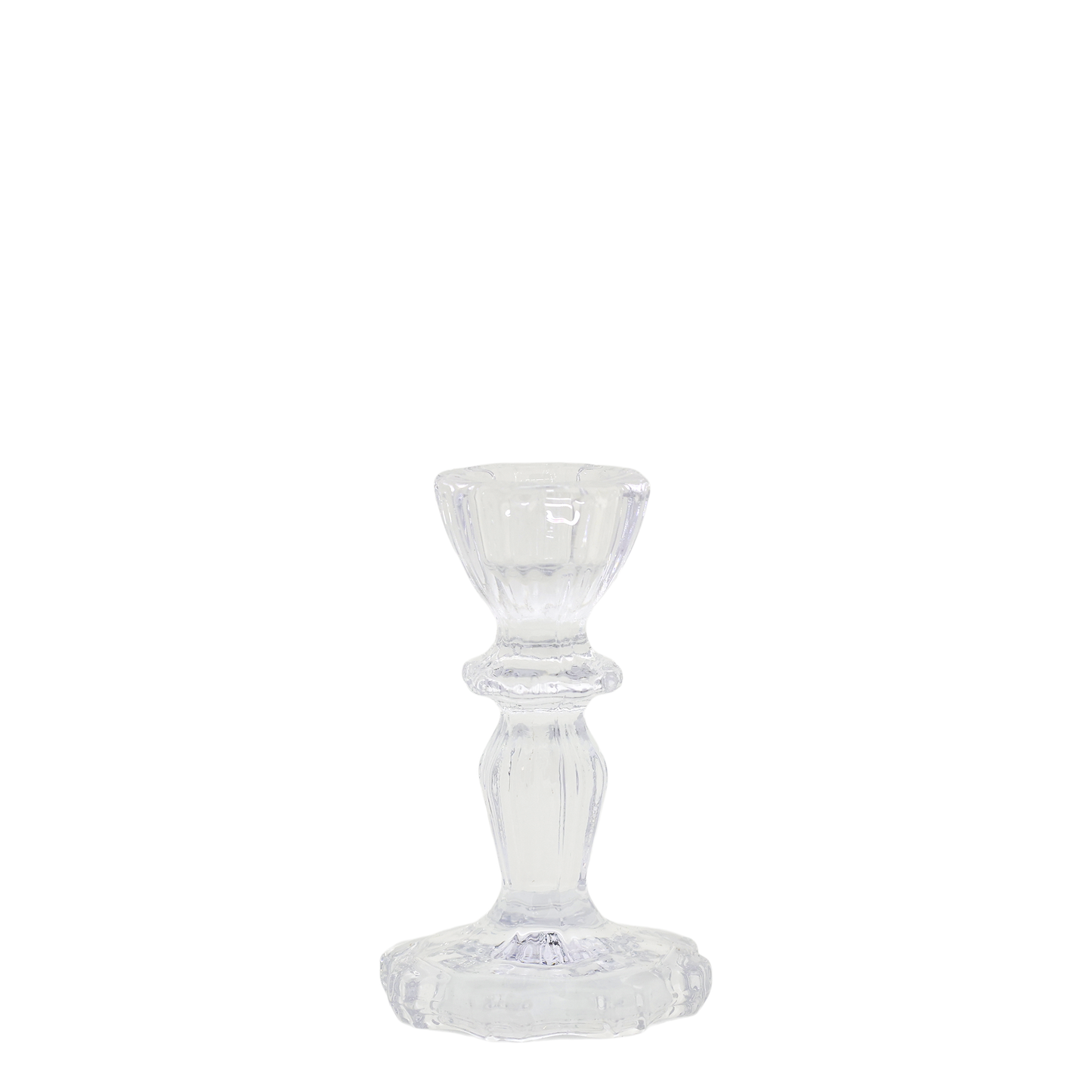 Faceted Glass Candle Holder