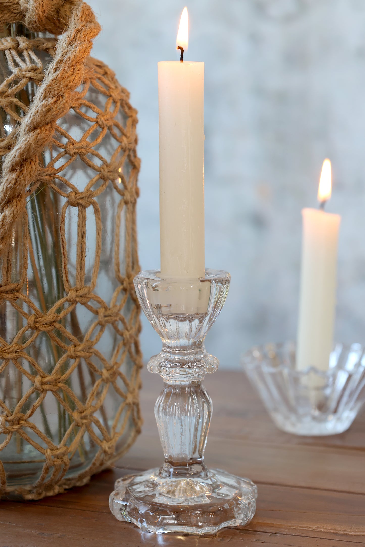Faceted Glass Candle Holder