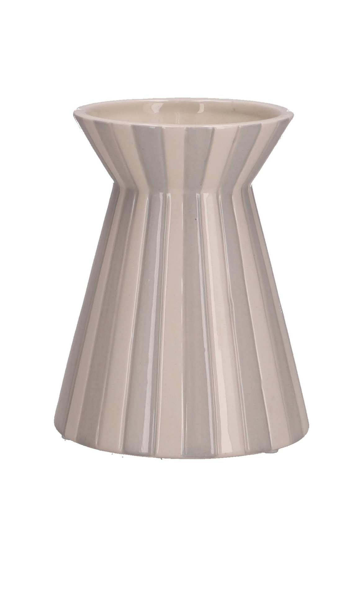 Grey Fluted Ceramic Vase