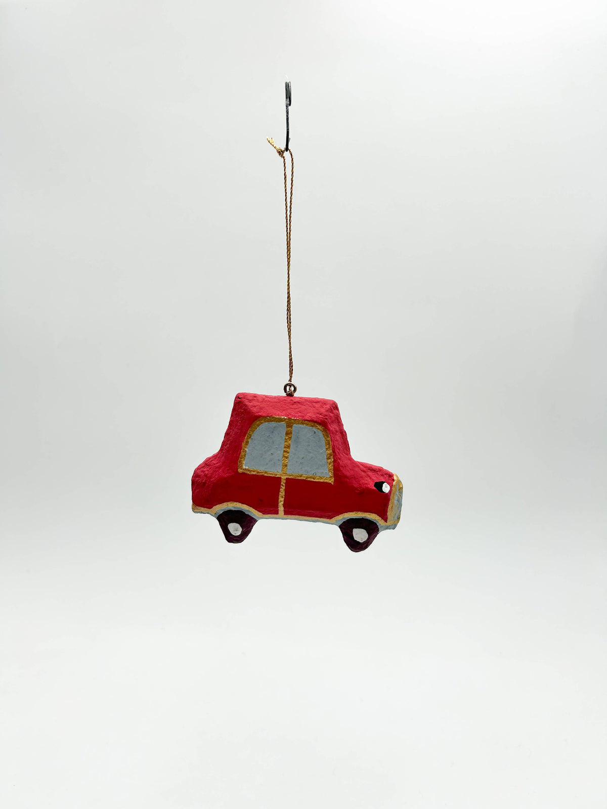 Hanging Christmas Car - Cotton Mache