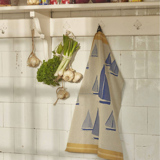 Tea towel  - Blue Sailboats