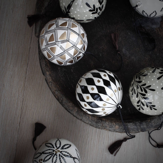 Handmade Paper Mache Ornament - 2 Designs