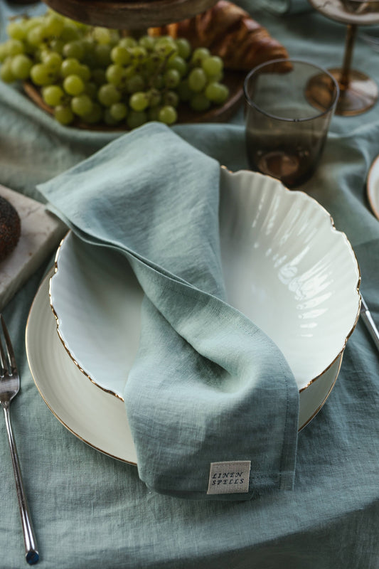 Ocean Mint Linen Napkin - Set Of 2