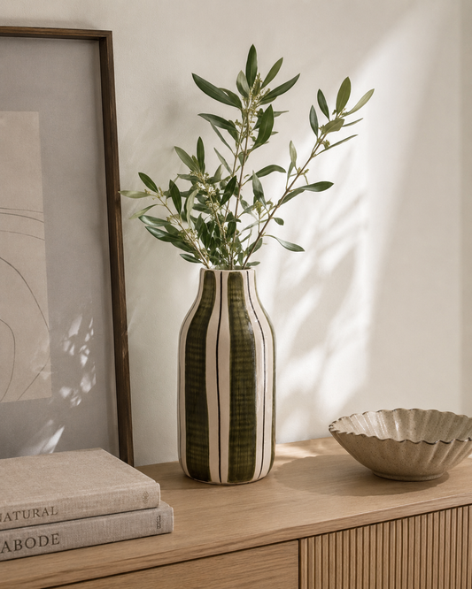 Large Khaki Striped Giulia Vase