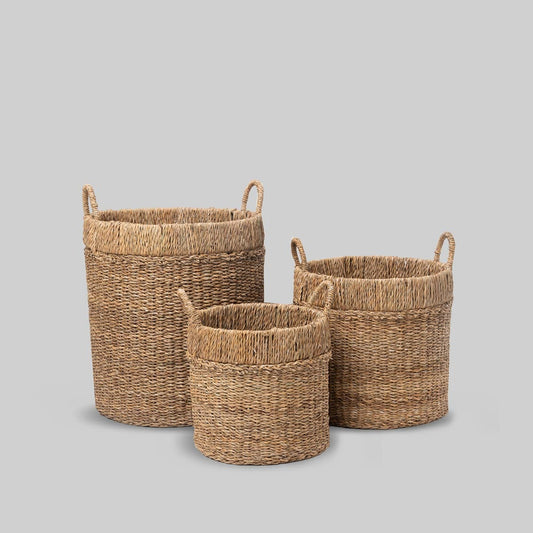 Handwoven Seagrass Storage Basket / Planter – 3 Sizes