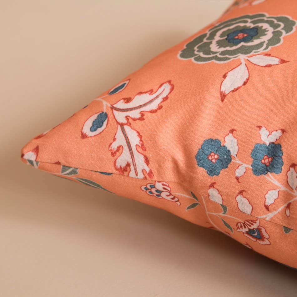 Salmon Chintz Cushion