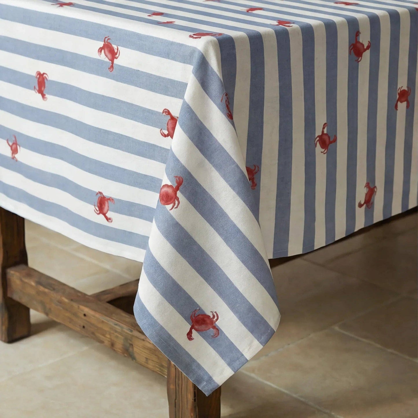 Harbour Crab Waterproof Organic Cotton Tablecloth – 250 x 155 cm