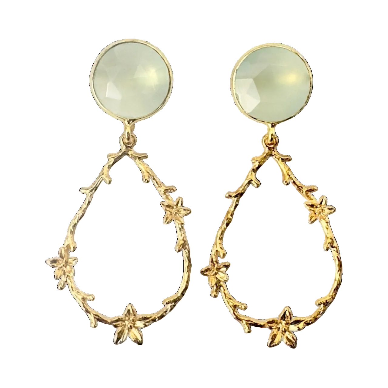 Fleur Chalcedony Drop Earrings