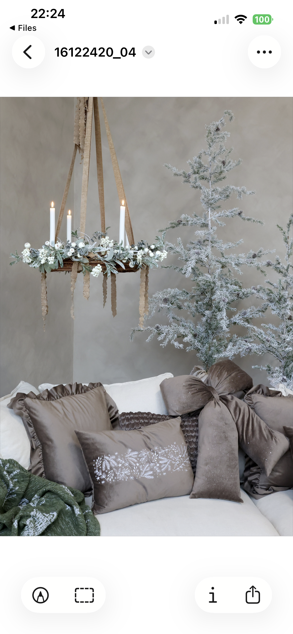 Embroidered Velvet Christmas Cushion – Mocca