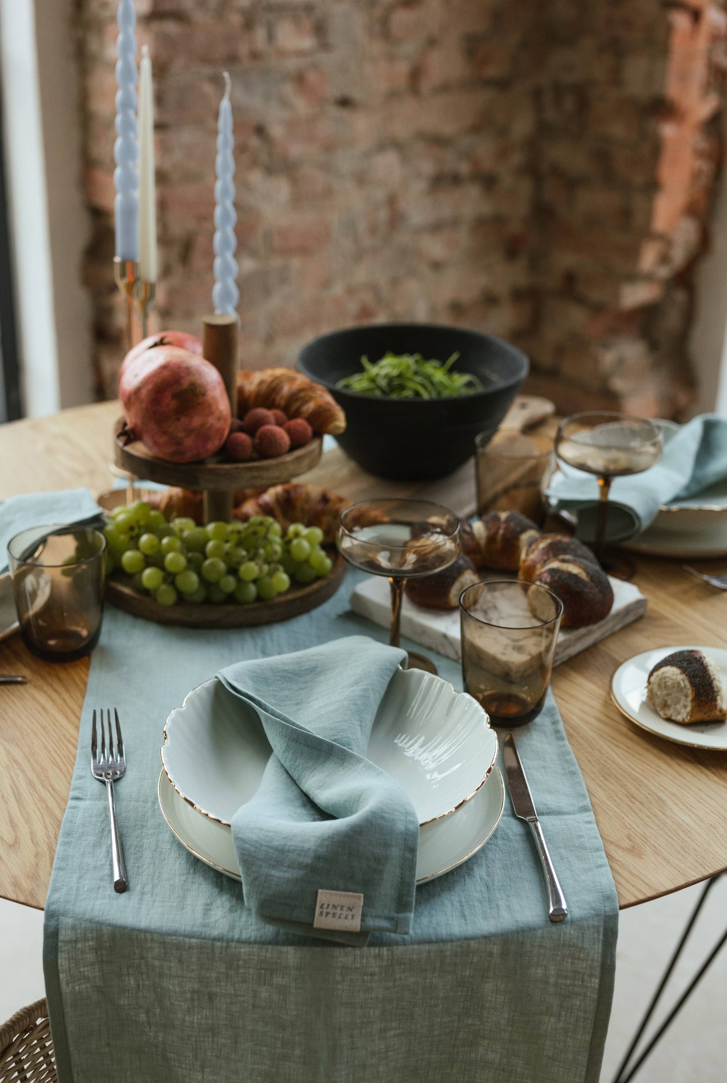 Ocean Mint Linen Napkin - Set Of 2