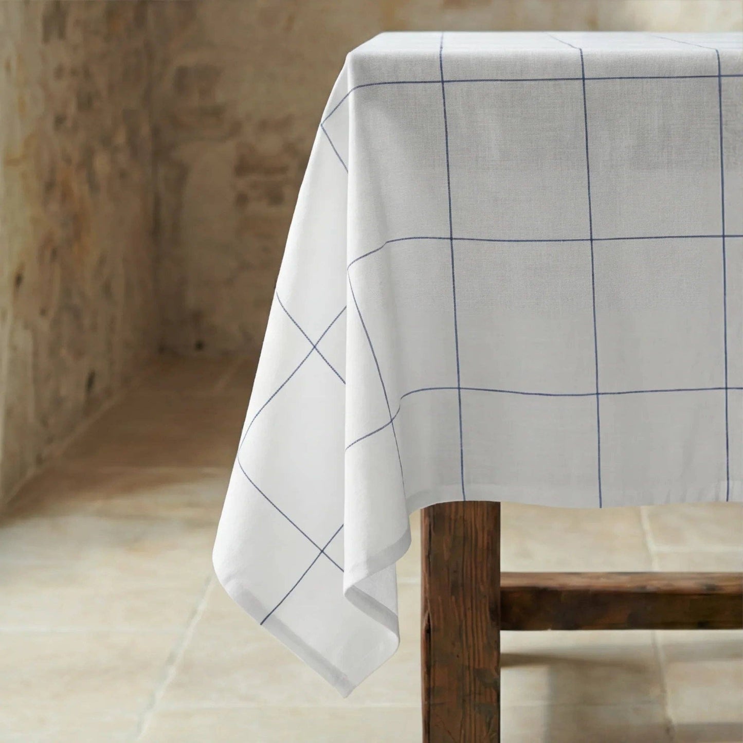 Margot Grid Organic Cotton Tablecloth - 250 x 155 cm