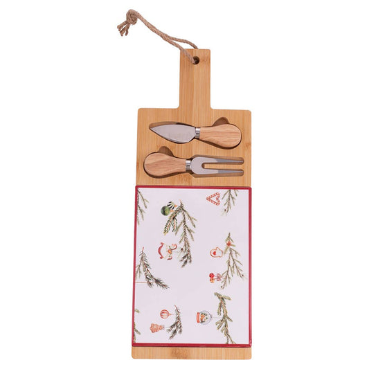 Christmas Cheese Board & Knife Set - 3 Designs