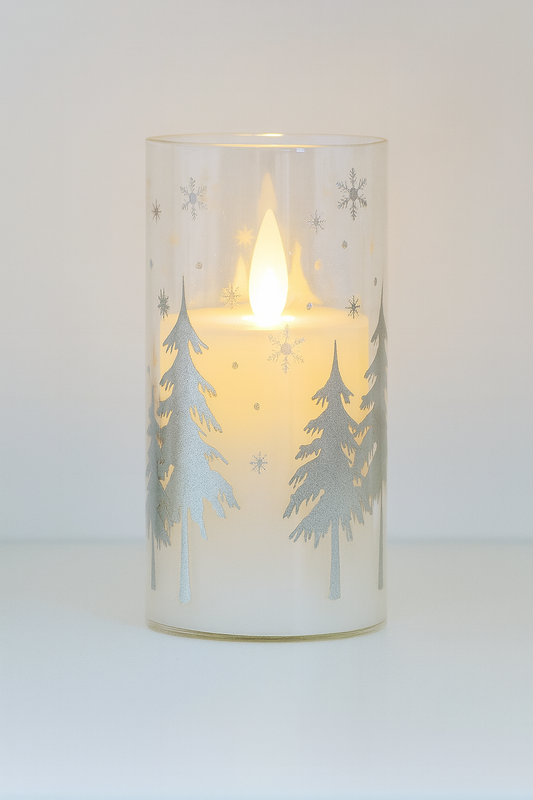LED Forest Glass Candle