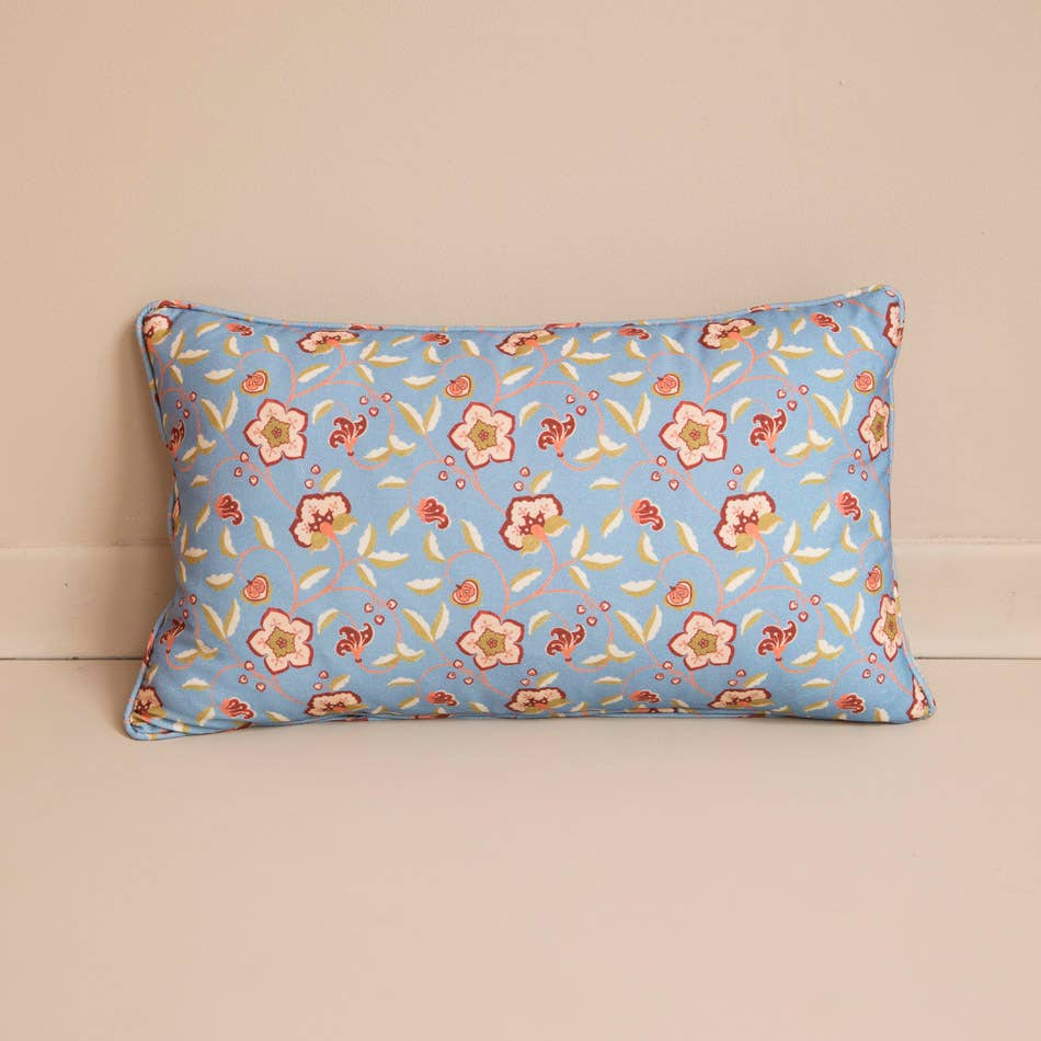 Dusk Blue Victoria Floral Cushion