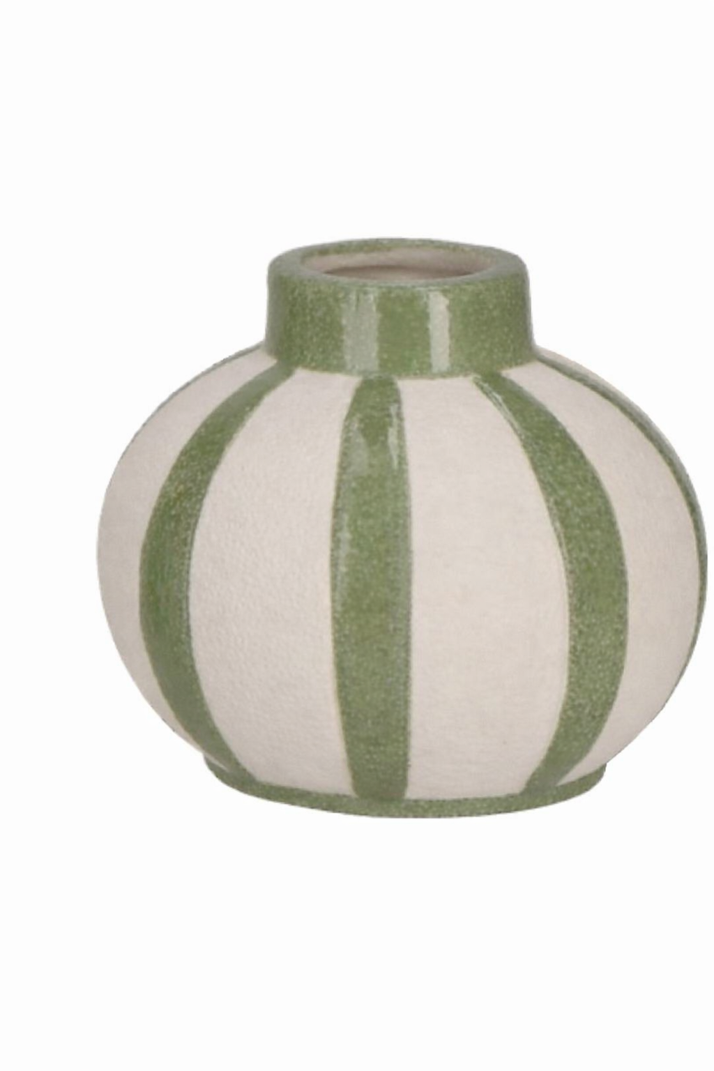 Ceramic Bud Vases With Green Stripe
