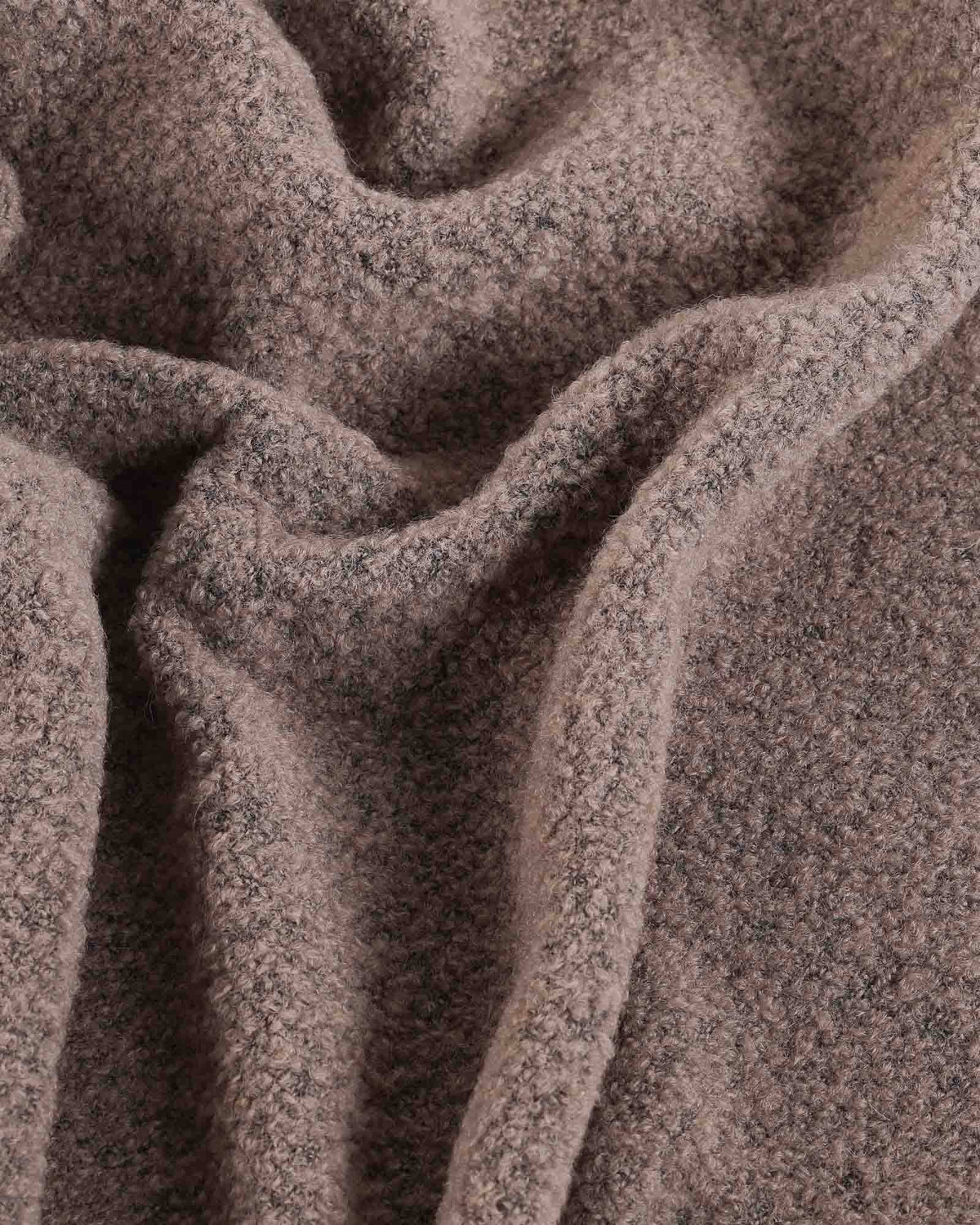 Wool Bouclé Throw Blanket - Cappuccino