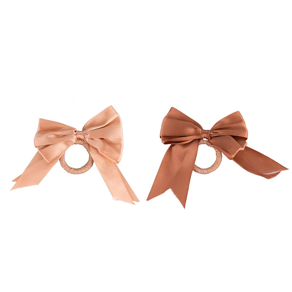 Satin Bow Napkin Rings - Set of 6