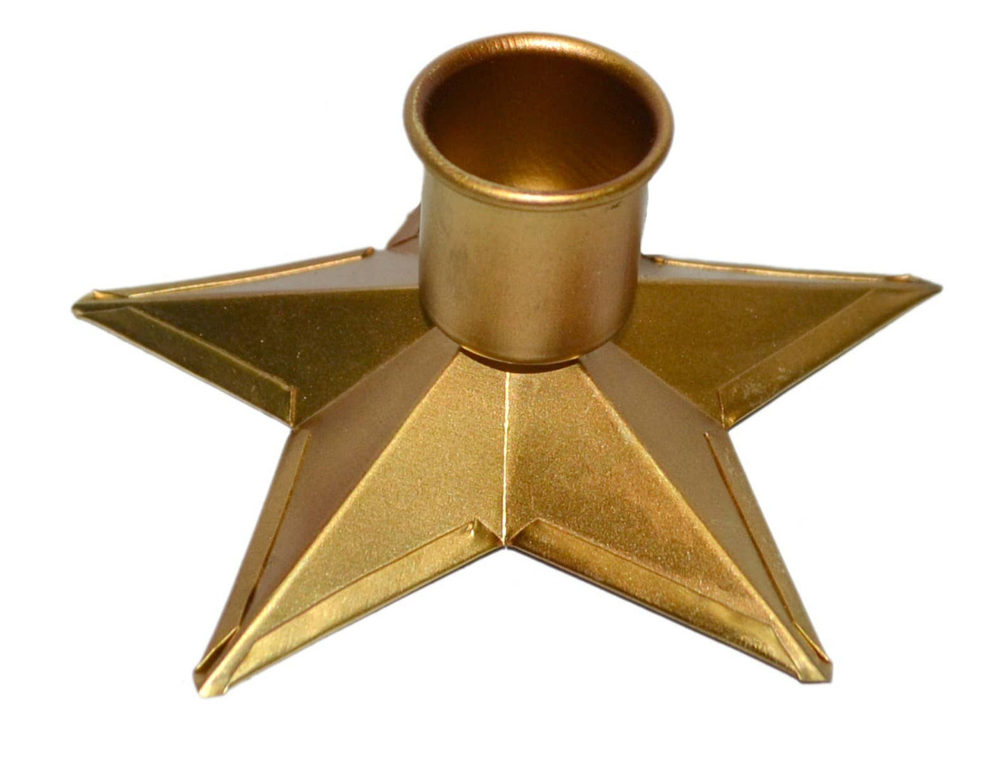 Handmade Brass-Coloured Star Candle Holder