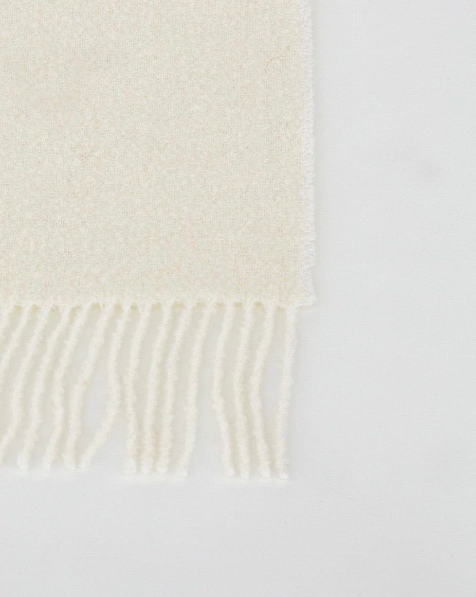 Wool Boucle Throw Blanket - Oyster White