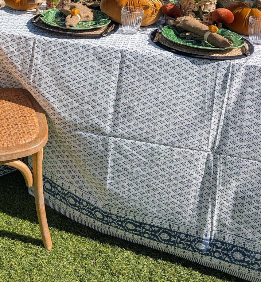 Sofia Blue/ White Rectangular Tablecloth