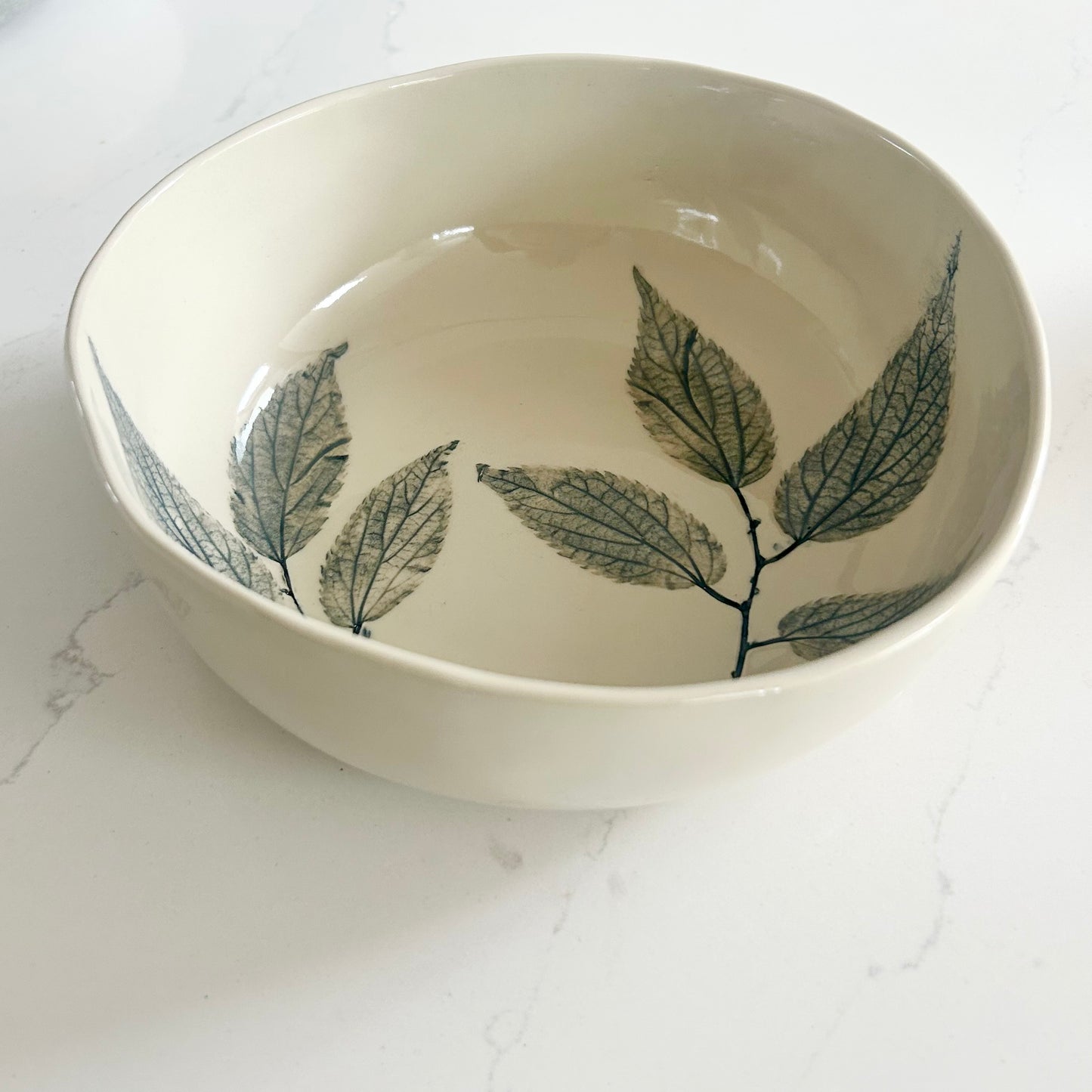 Handmade Botanical Serving Bowl