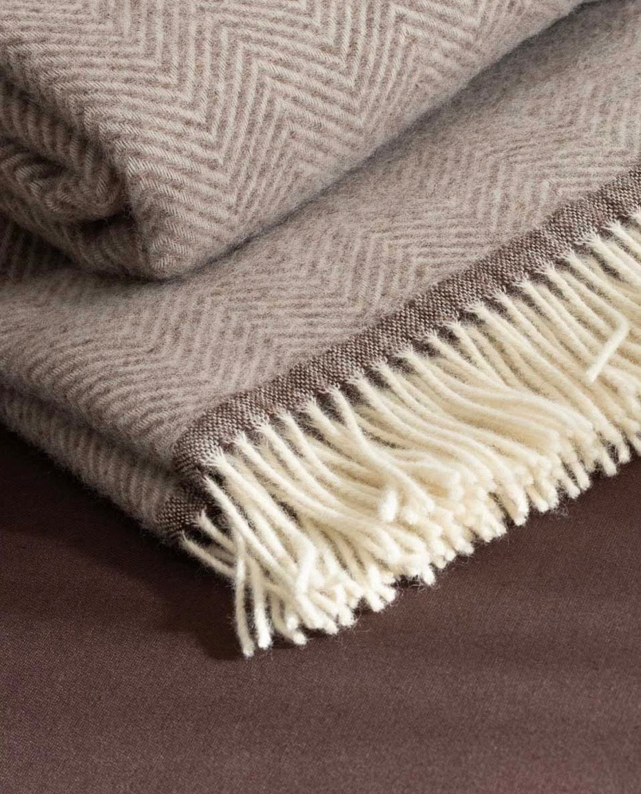 Wool Throw Blanket - Denver Pebble