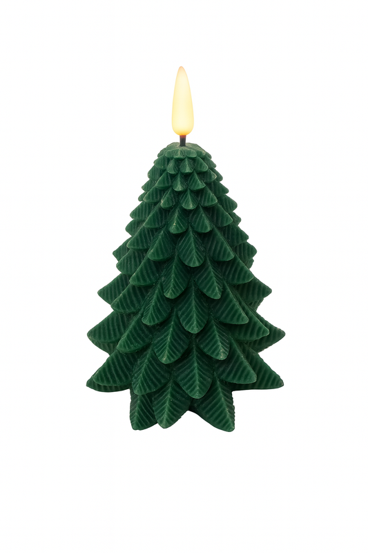 LED Tree Candle – Dark Green