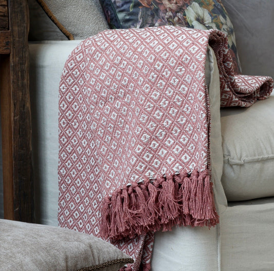 Cotton Throw in Terracotta