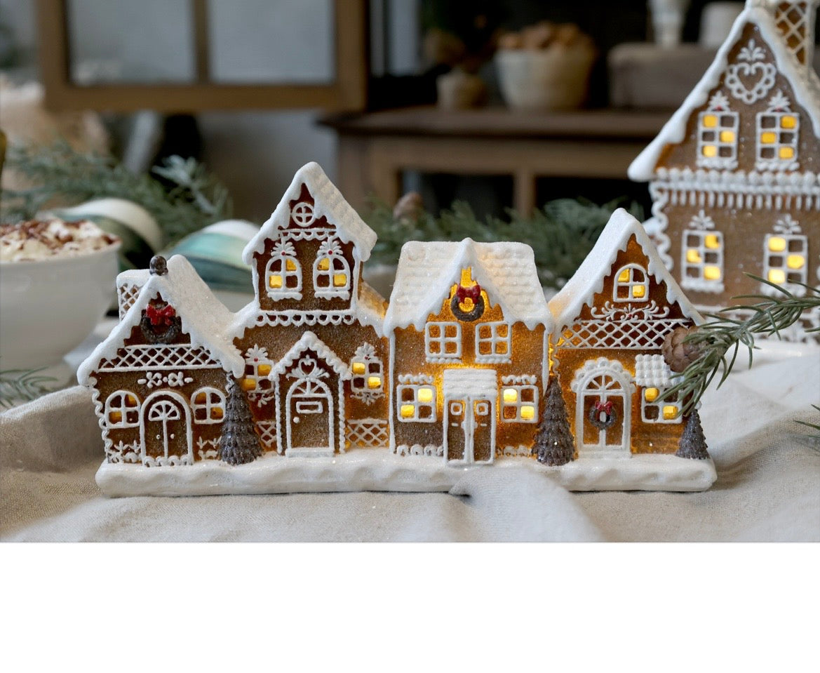 Snowy LED Gingerbread Village
