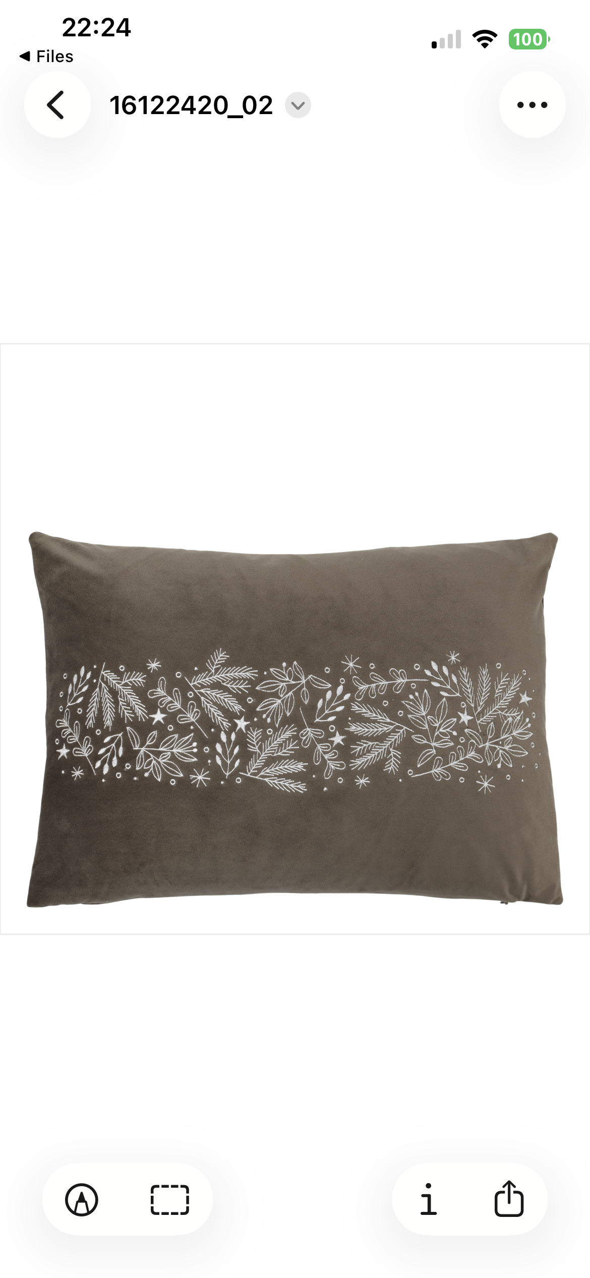 Embroidered Velvet Christmas Cushion – Mocca