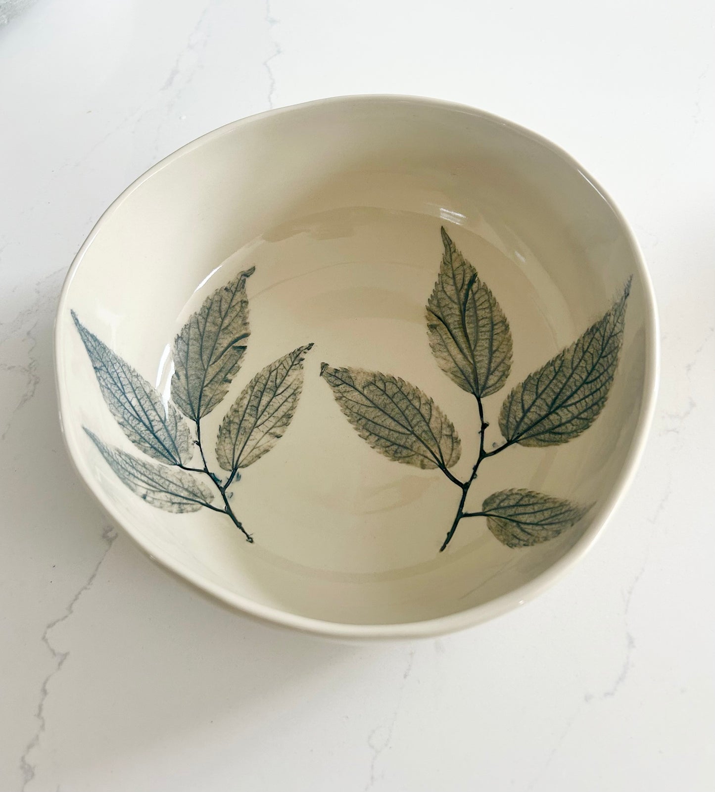 Handmade Botanical Serving Bowl