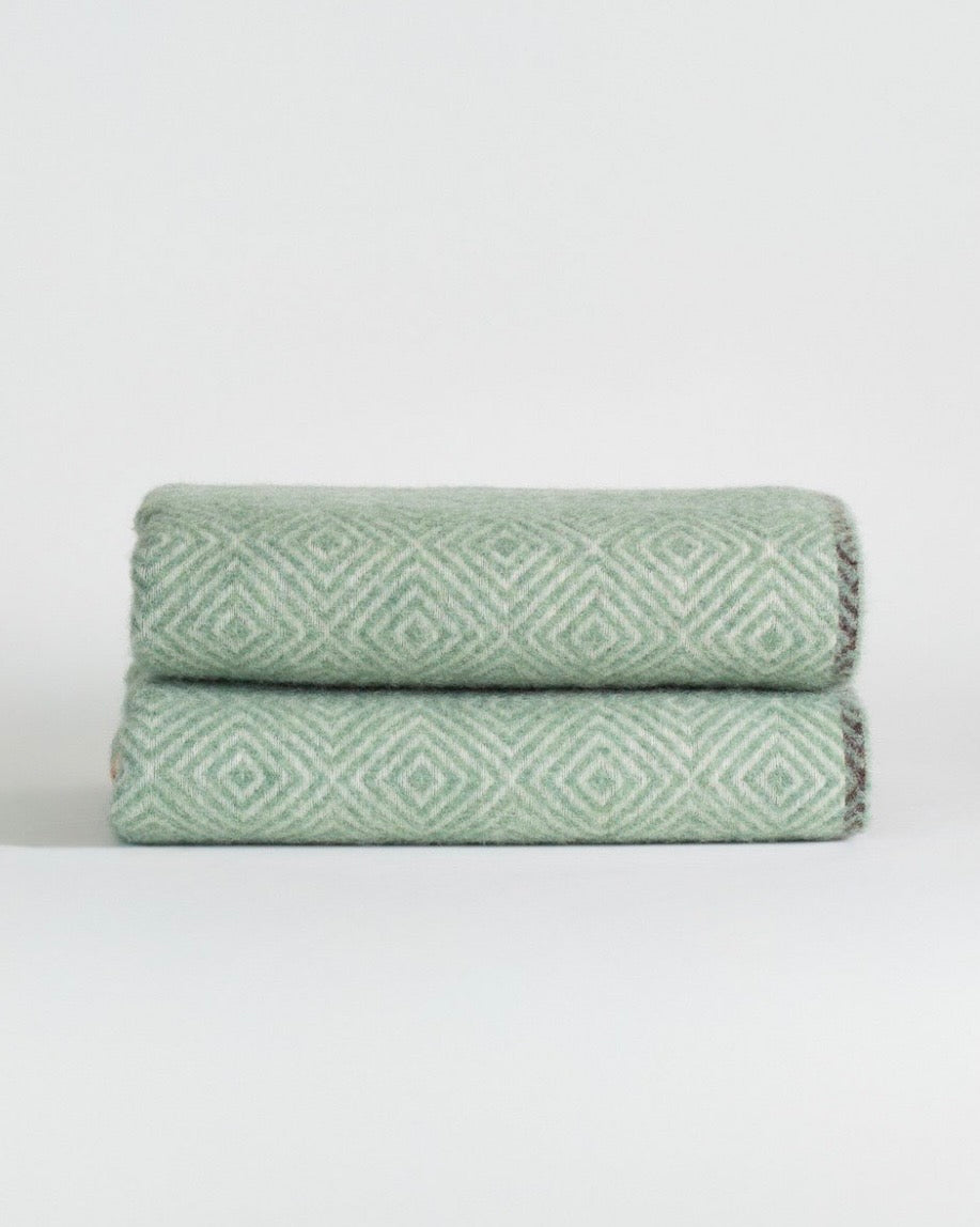 Wool Throw Blanket - Venetia Mint